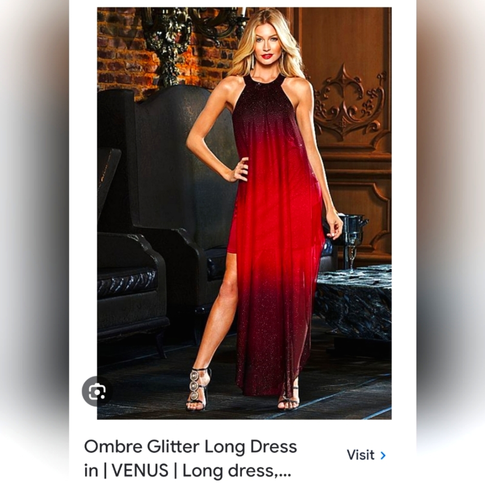 Red/black glitter ombre dress Venus XL